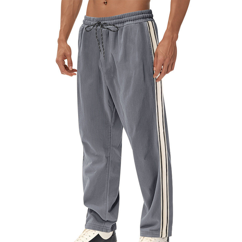Big & Tall Men's Simple Strip Corduroy Sports Pants S-3XL