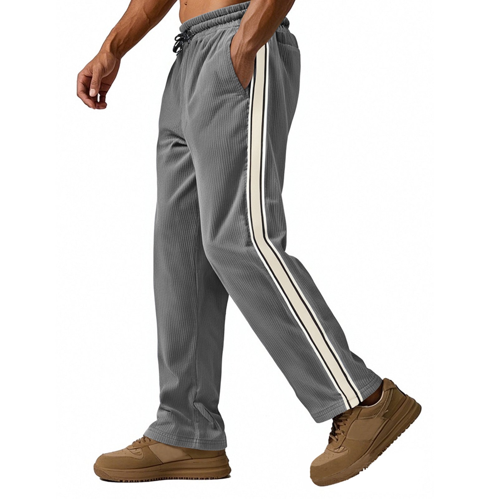 Big & Tall Men's Simple Strip Corduroy Sports Pants S-3XL