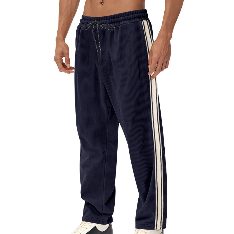 Big & Tall Men's Simple Strip Corduroy Sports Pants S-3XL