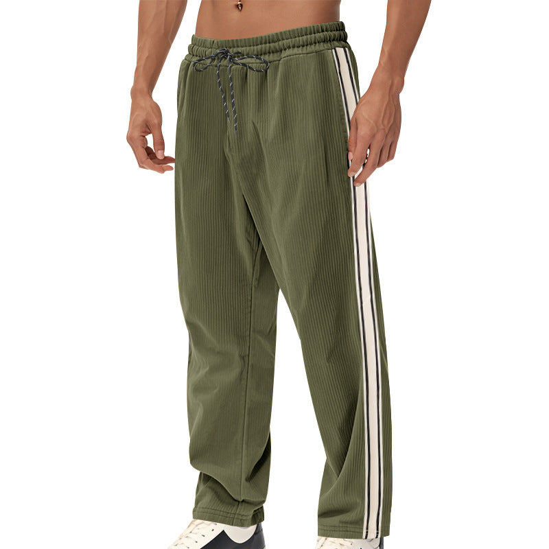 Big & Tall Men's Simple Strip Corduroy Sports Pants S-3XL
