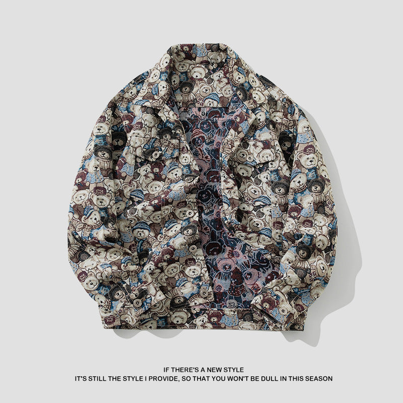 Big & Tall Men's Embroidered Denim Jacket Coat M-4XL