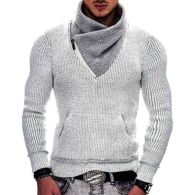 Big & Tall Men's Turtleneck Pocket Knitwear Long Sleeve Sweater S-3XL