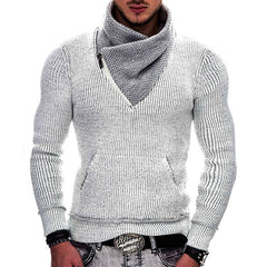 Big & Tall Men's Turtleneck Pocket Knitwear Long Sleeve Sweater S-3XL