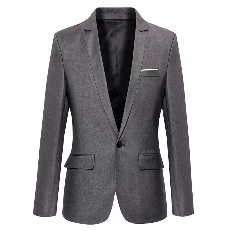 Big & Tall Men's Casual Slim Fit Single Row One Button Suit Jacket M-5XL