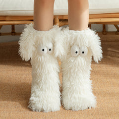 Big Eyes Lamb Fleece Floor Socks Indoor Anti-Slip Snow Socks