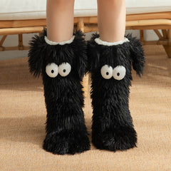 Big Eyes Lamb Fleece Floor Socks Indoor Anti-Slip Snow Socks