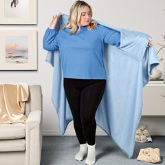 Winter Flannel Thickened Lazy Blanket Wearable Cloak