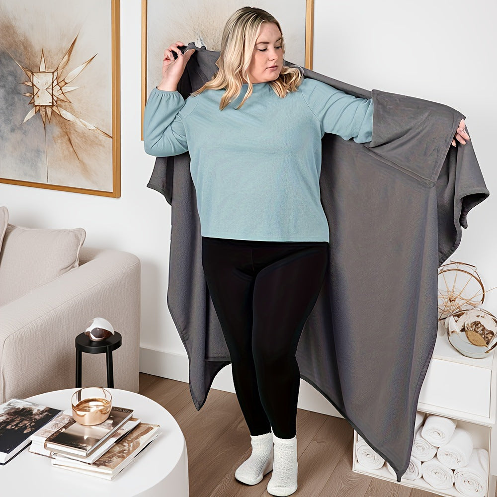 Winter Flannel Thickened Lazy Blanket Wearable Cloak
