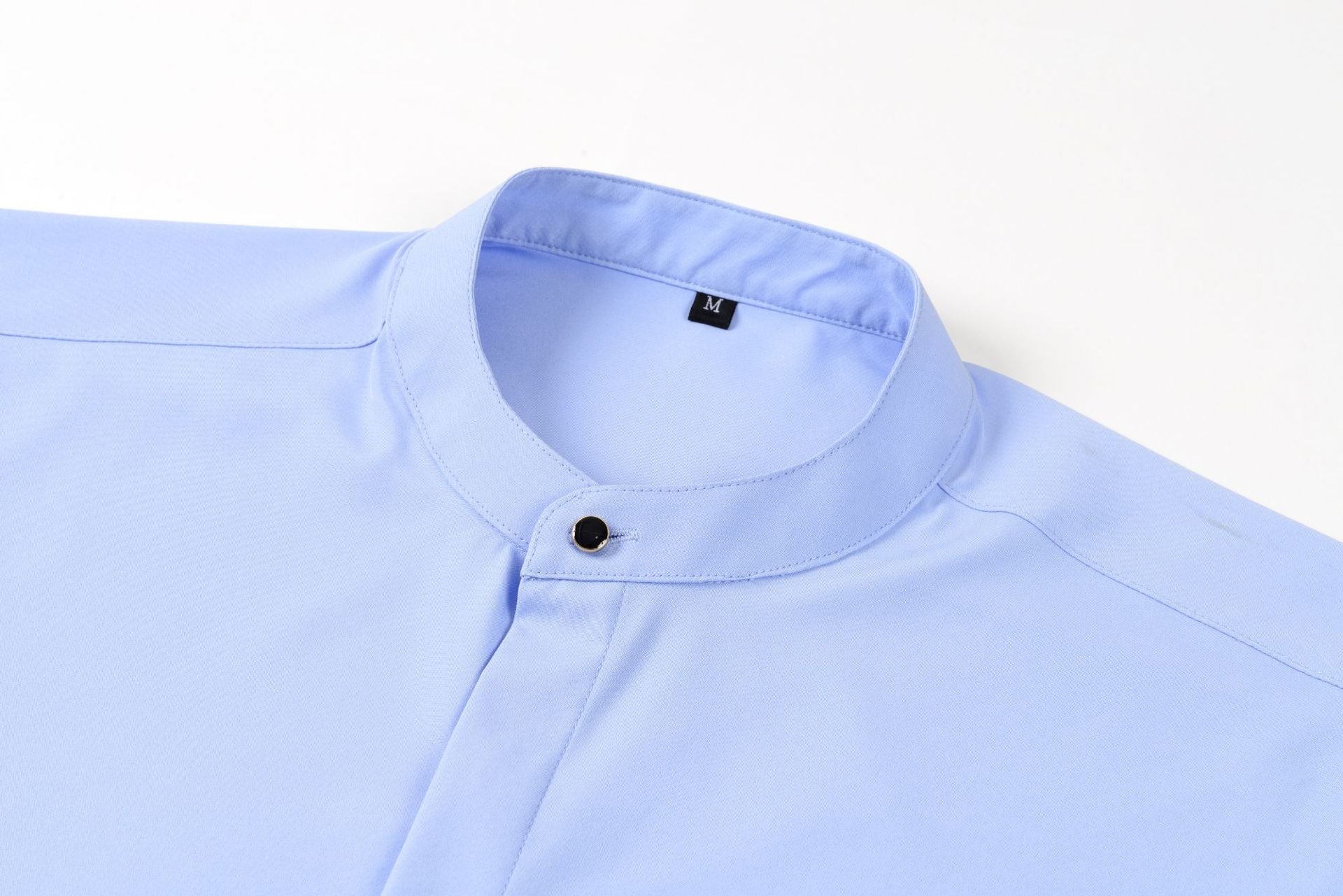 Big & Tall Men's Solid Color Retro Collar Long Sleeve Shirt S-3XL