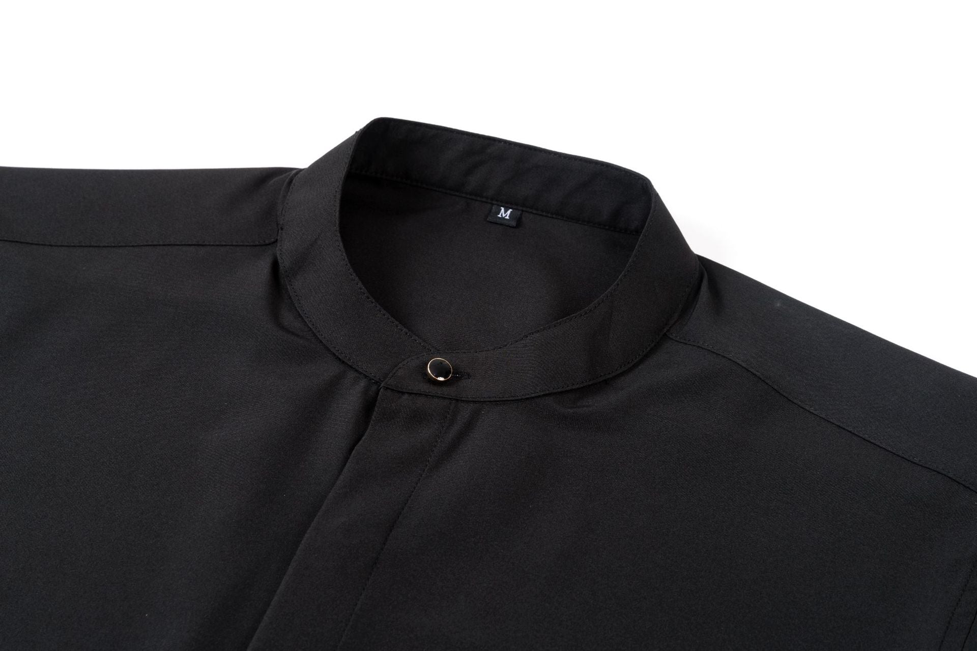 Big & Tall Men's Solid Color Retro Collar Long Sleeve Shirt S-3XL