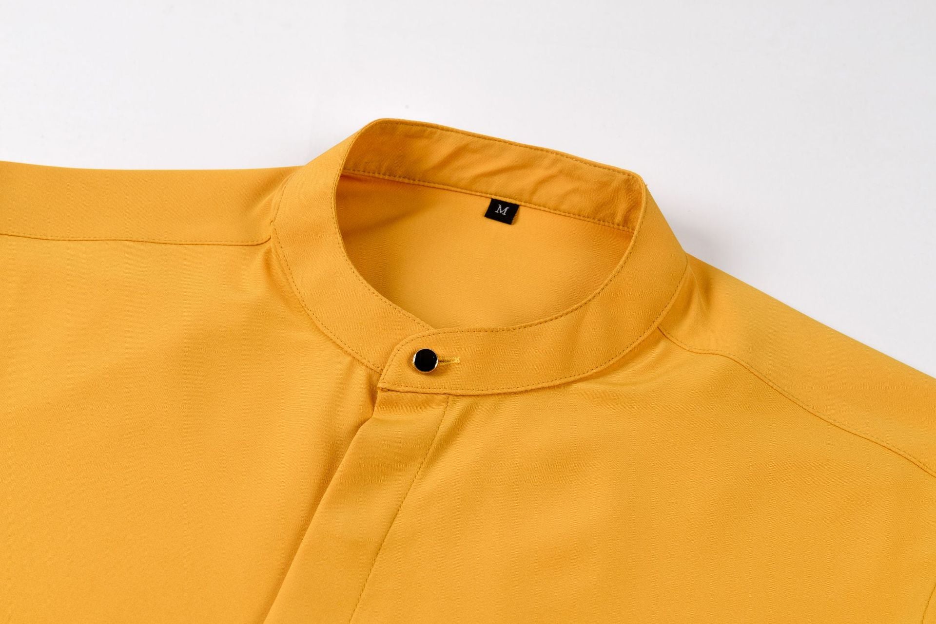 Big & Tall Men's Solid Color Retro Collar Long Sleeve Shirt S-3XL