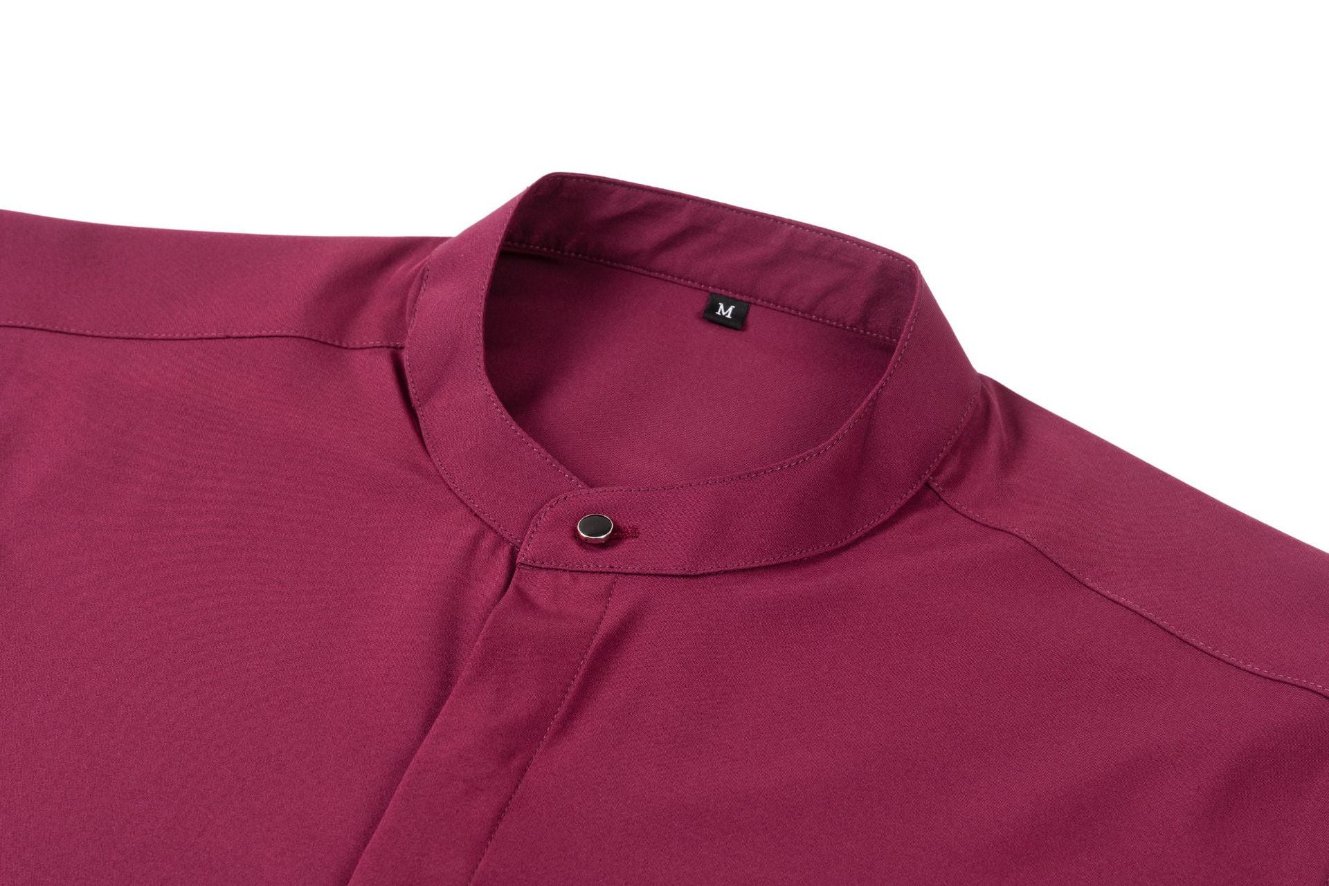 Big & Tall Men's Solid Color Retro Collar Long Sleeve Shirt S-3XL