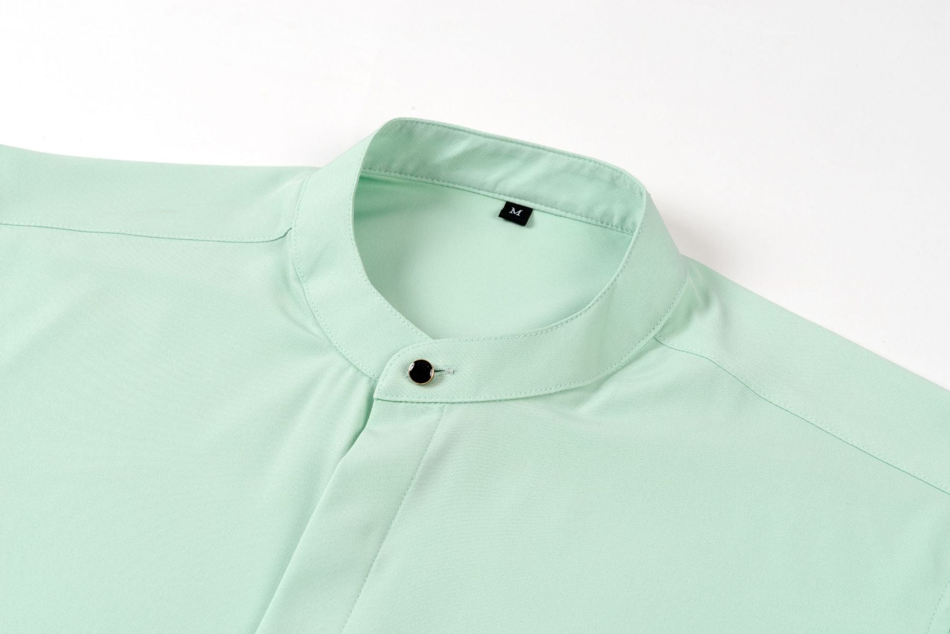 Big & Tall Men's Solid Color Retro Collar Long Sleeve Shirt S-3XL