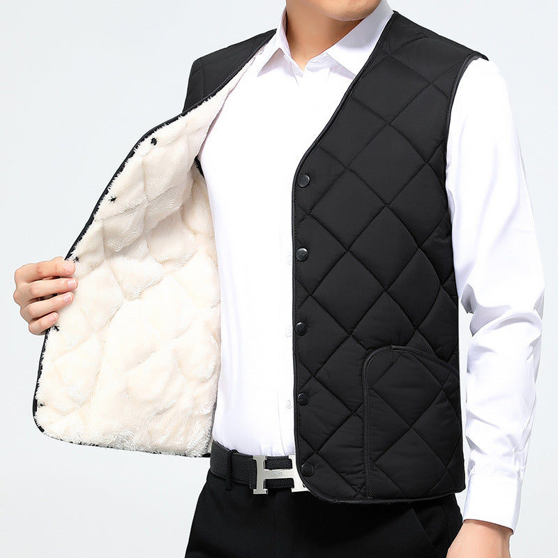 Big & Tall Men's Plus Velvet Padded Warm Cotton Vest Vest XL-6XL