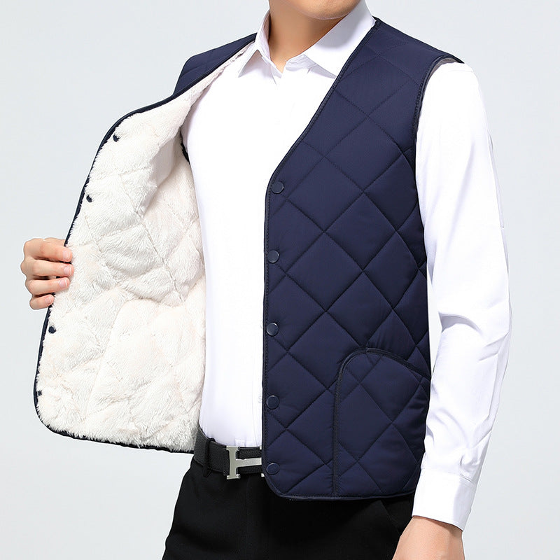 Big & Tall Men's Plus Velvet Padded Warm Cotton Vest Vest XL-6XL