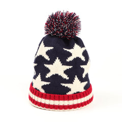 Rice Flag Star Striped Knitted Hat For Men And Women