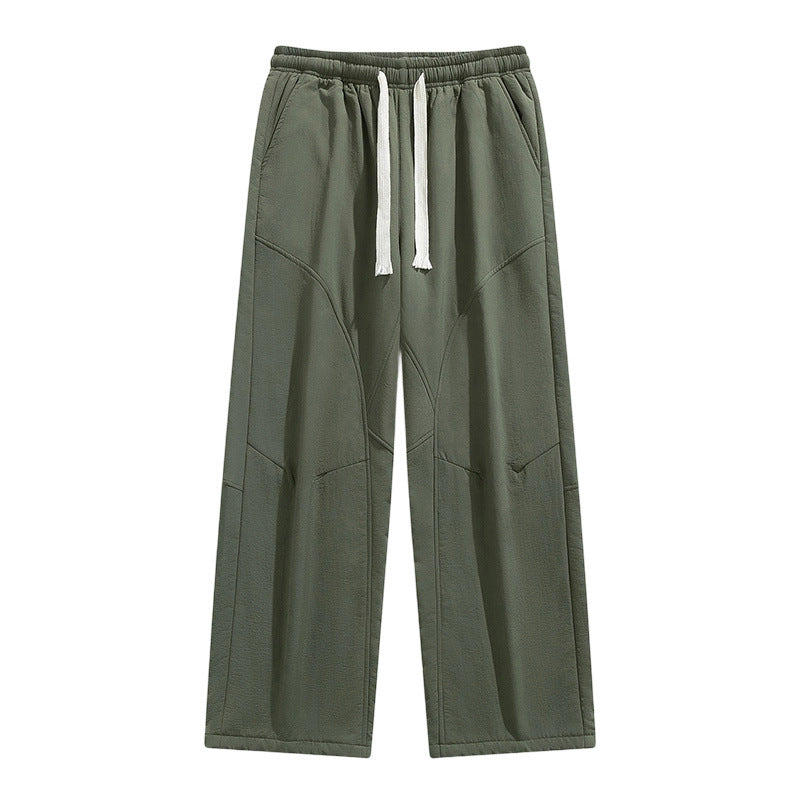 Big & Tall Men's Lamb Velvet Thickened Warm Cold-proof Straight Pants M-4XL