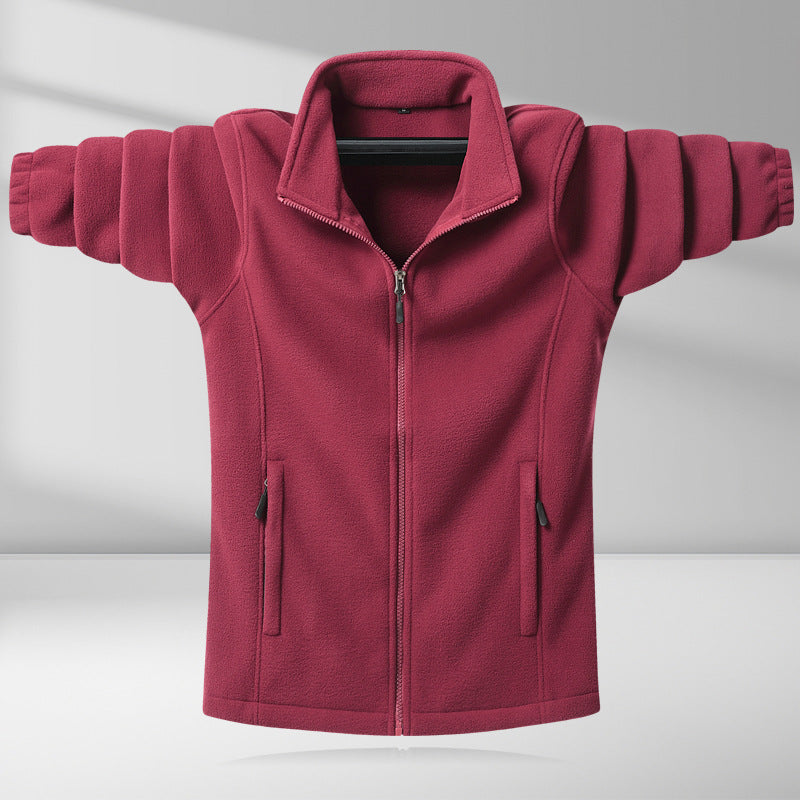 Big & Tall Men's Fleece Solid Color Zip Jacket Coat M-8XL