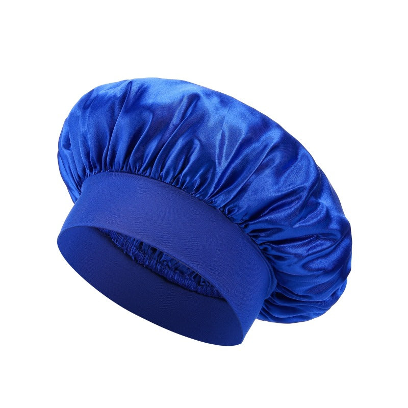 High Stretch Shower Cap Solid Color Satin Hair Care Hat