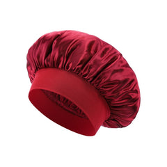 High Stretch Shower Cap Solid Color Satin Hair Care Hat