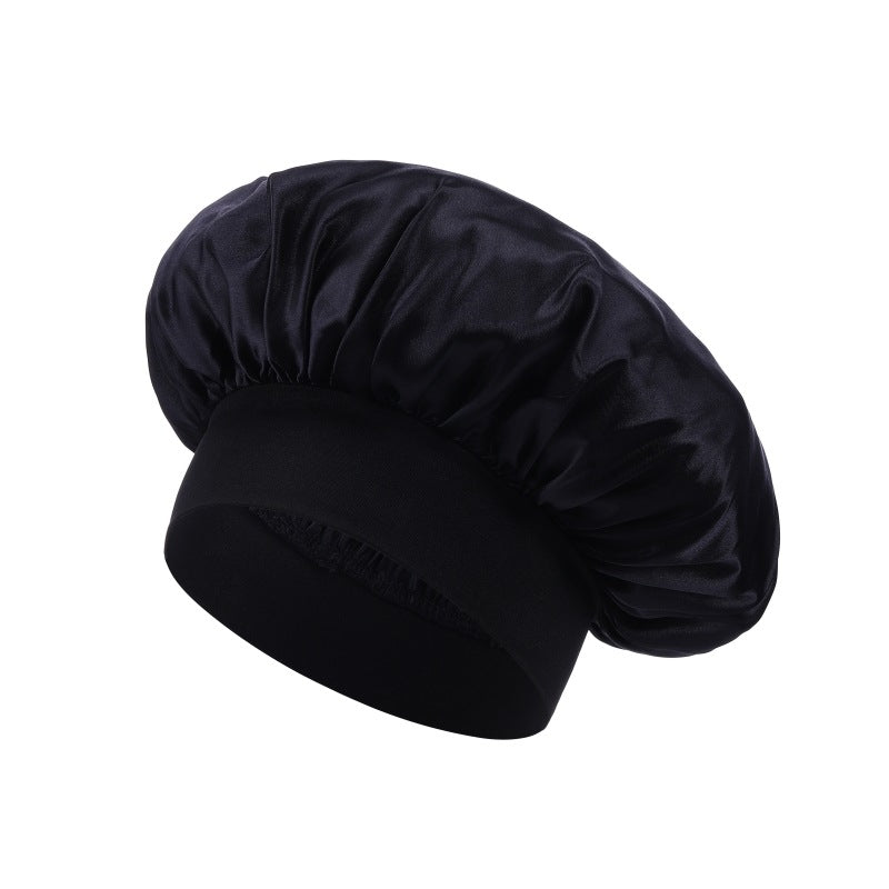 High Stretch Shower Cap Solid Color Satin Hair Care Hat