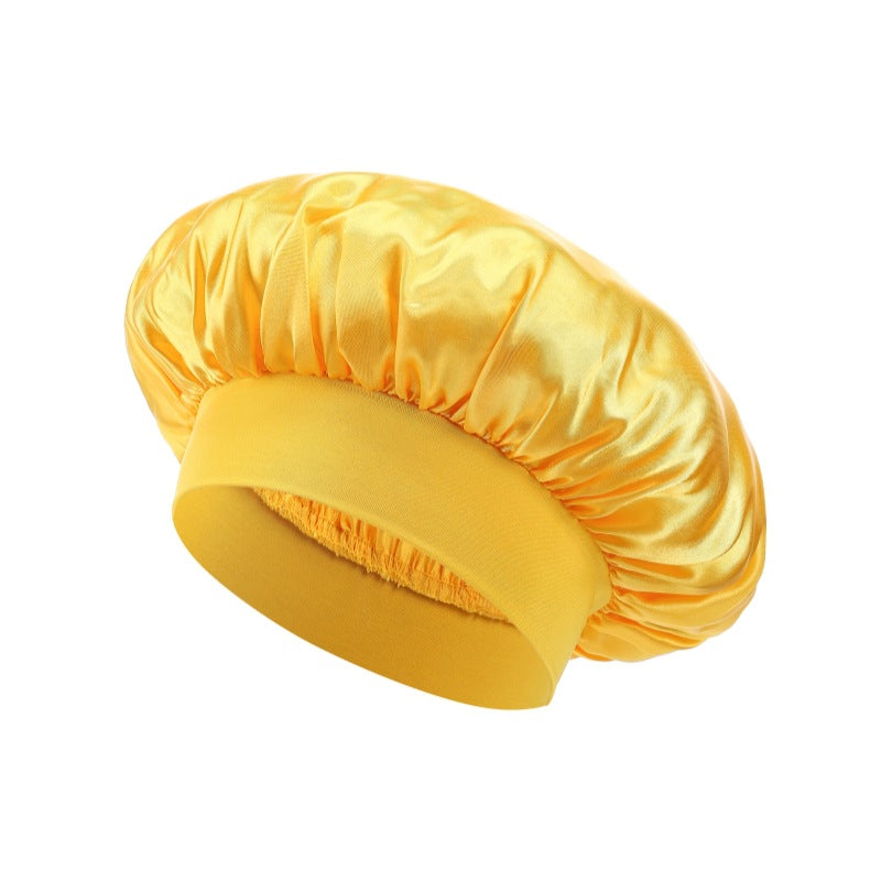High Stretch Shower Cap Solid Color Satin Hair Care Hat