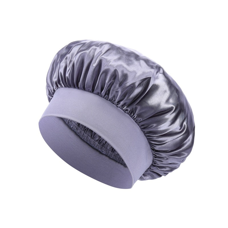 High Stretch Shower Cap Solid Color Satin Hair Care Hat