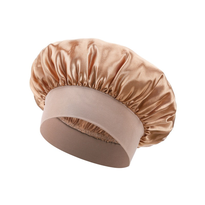 High Stretch Shower Cap Solid Color Satin Hair Care Hat