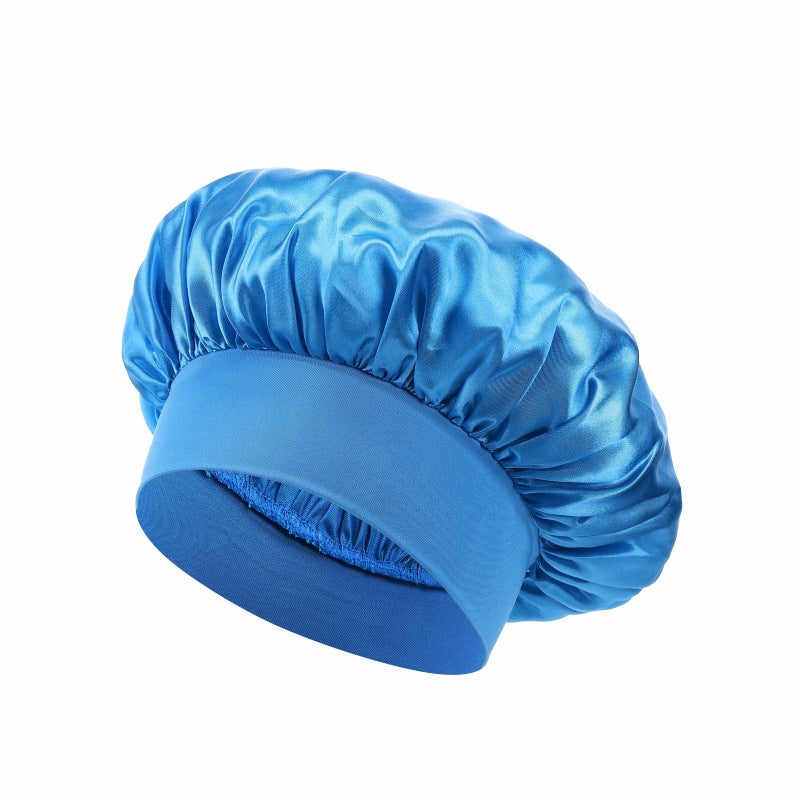 High Stretch Shower Cap Solid Color Satin Hair Care Hat