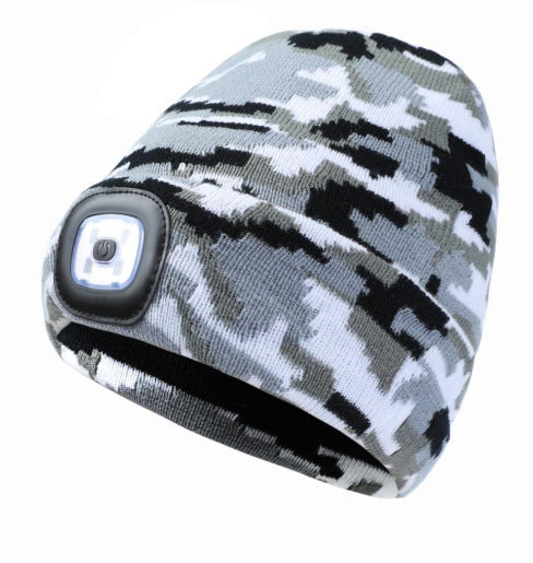 Rechargeable LED Lamp Removable And Washable Outdoor Knitted Hat