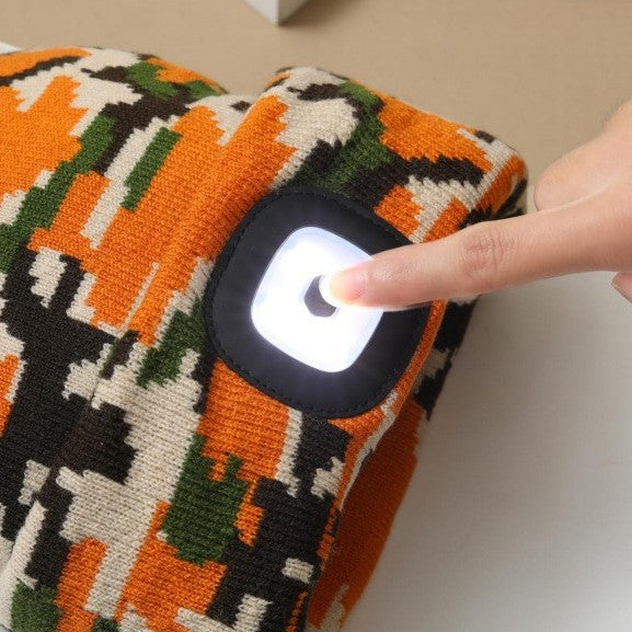 Rechargeable LED Lamp Removable And Washable Outdoor Knitted Hat