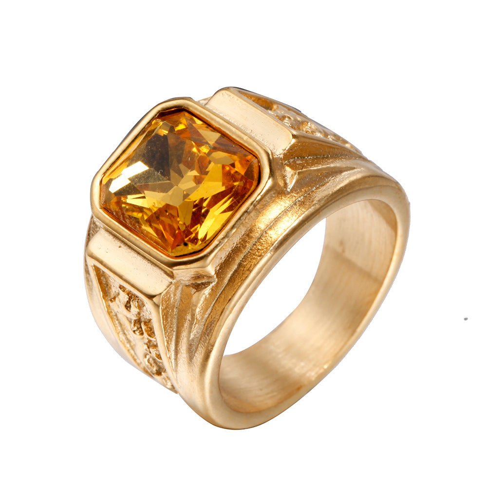 Vintage Gemstone Diamond Men's Ring
