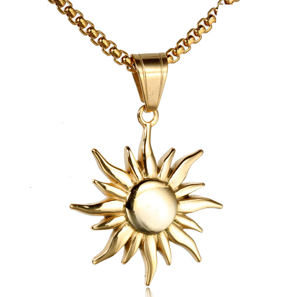 Men's Hip-Hop Sun Pendant Necklace