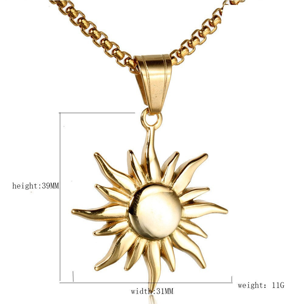 Men's Hip-Hop Sun Pendant Necklace