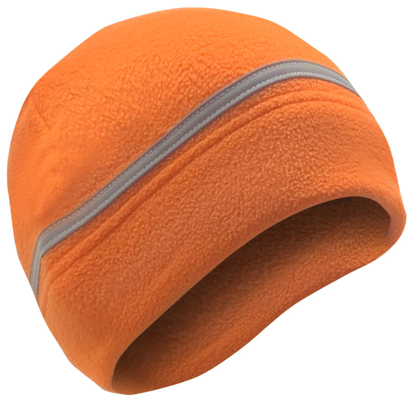 Outdoor Cycling Fleece Hat Lined With Sports Reflective Strip Hat