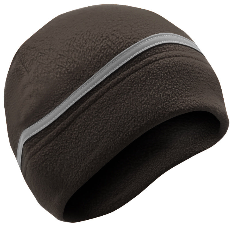 Outdoor Cycling Fleece Hat Lined With Sports Reflective Strip Hat