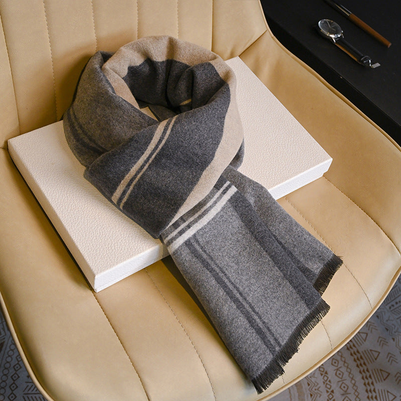 Business Fashion Plaid Scarf With Wool For Men And Women