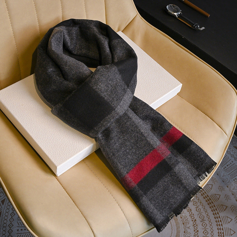 Business Fashion Plaid Scarf With Wool For Men And Women