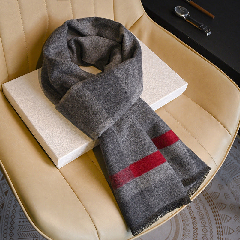 Business Fashion Plaid Scarf With Wool For Men And Women
