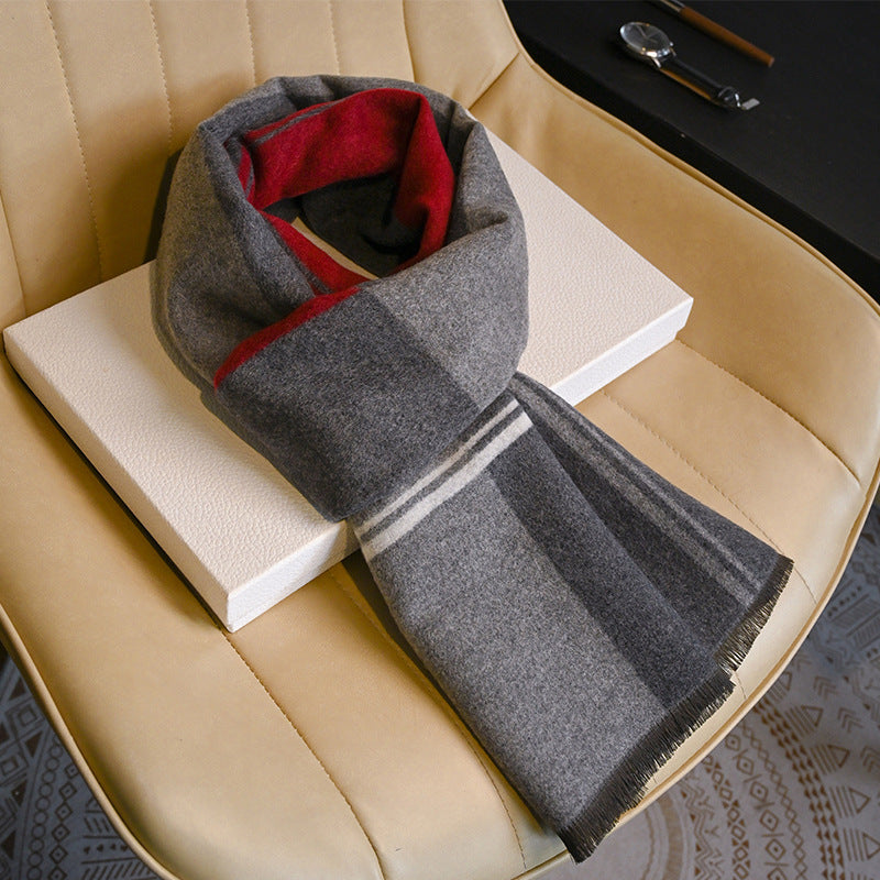 Business Fashion Plaid Scarf With Wool For Men And Women