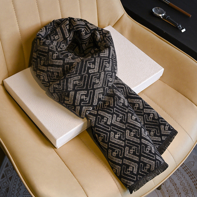 Business Fashion Plaid Scarf With Wool For Men And Women