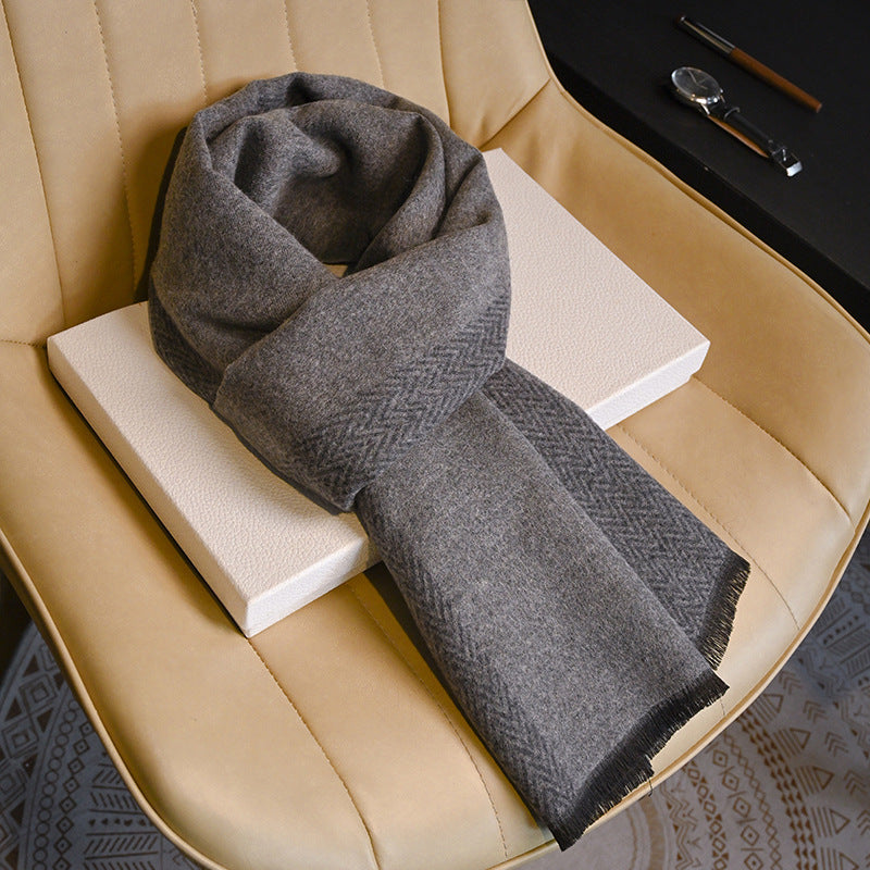 Business Fashion Plaid Scarf With Wool For Men And Women