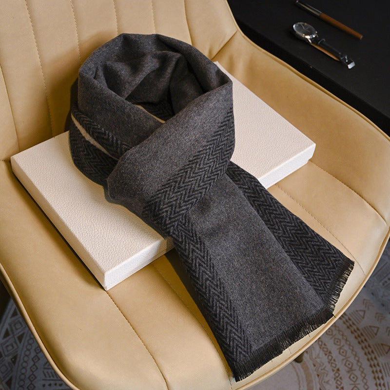 Business Fashion Plaid Scarf With Wool For Men And Women