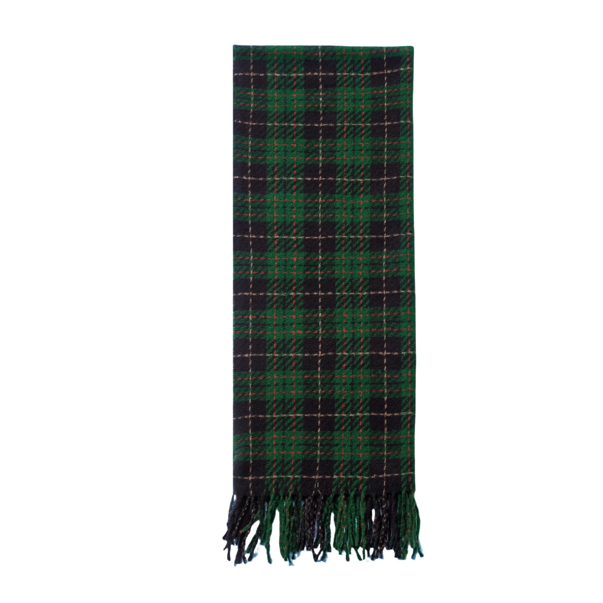 Autumn And Winter Christmas Red And Green Plaid Tassel Scarf Shawl