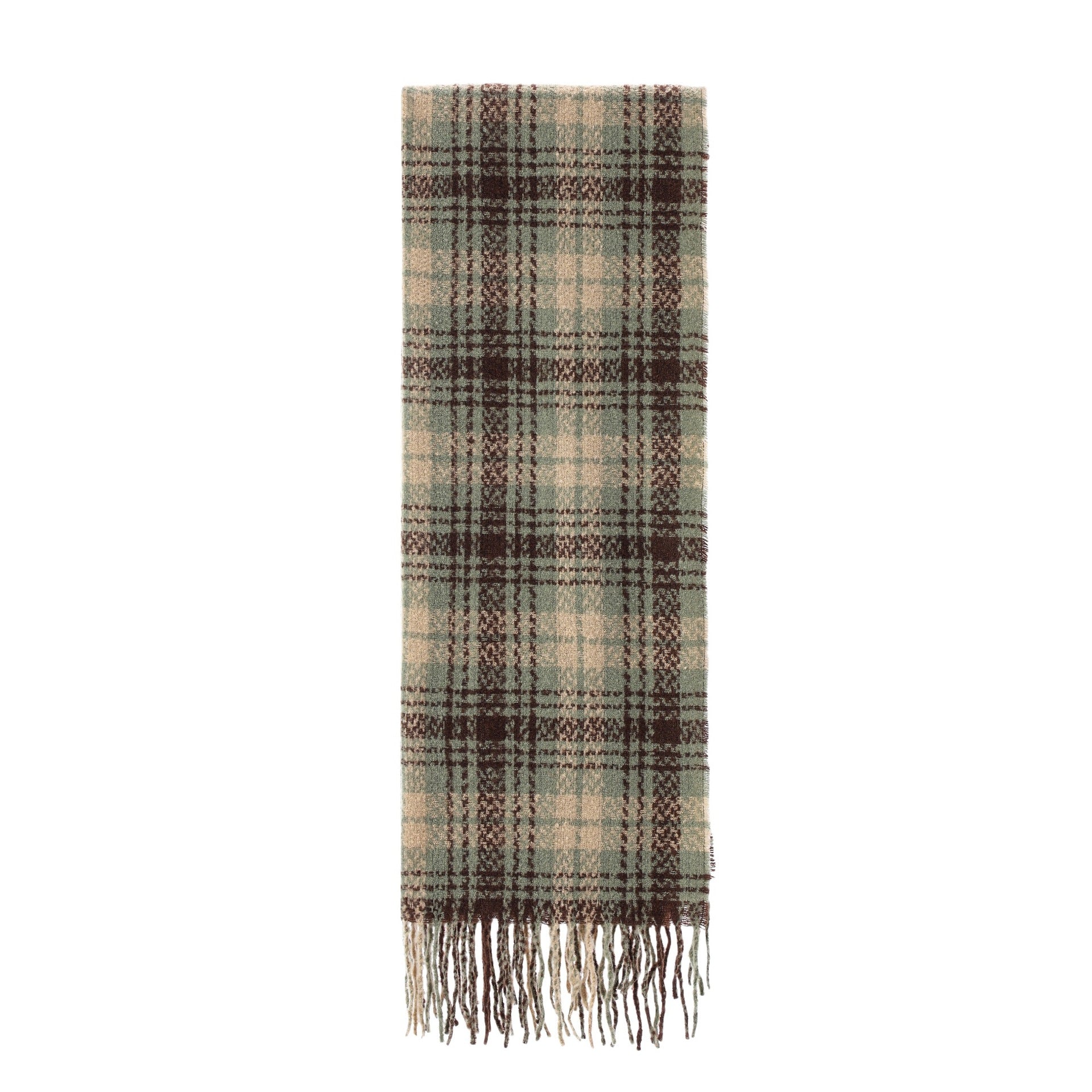 Autumn And Winter Christmas Red And Green Plaid Tassel Scarf Shawl