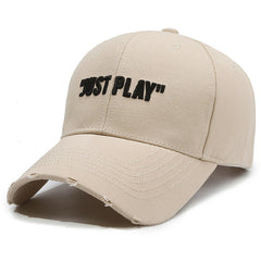 "Just Play" Stereo Letter Embroidered Baseball Cap Cap