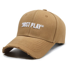 "Just Play" Stereo Letter Embroidered Baseball Cap Cap