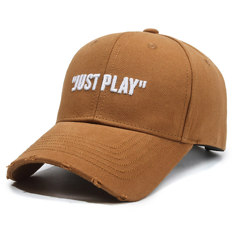 "Just Play" Stereo Letter Embroidered Baseball Cap Cap