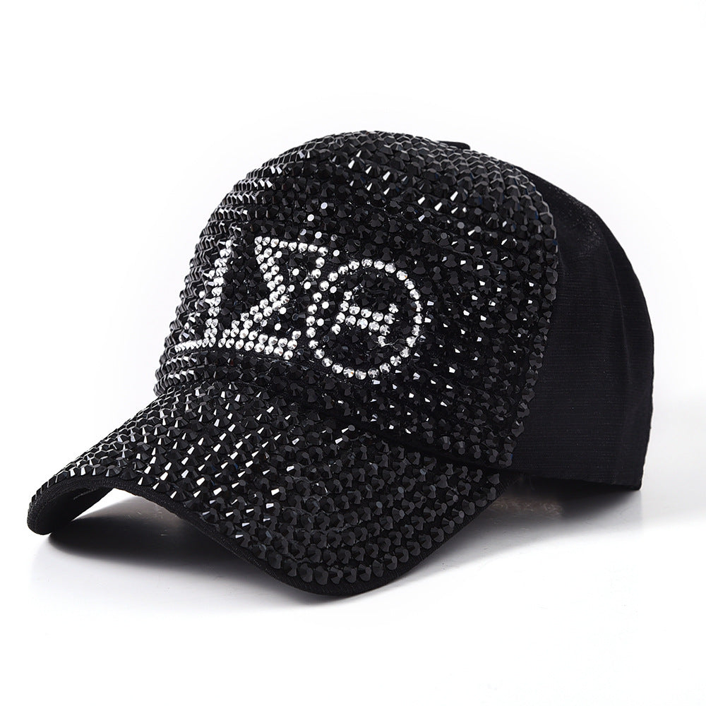 Trendy Letter Fashion With Diamond Rivet Color Baseball Cap