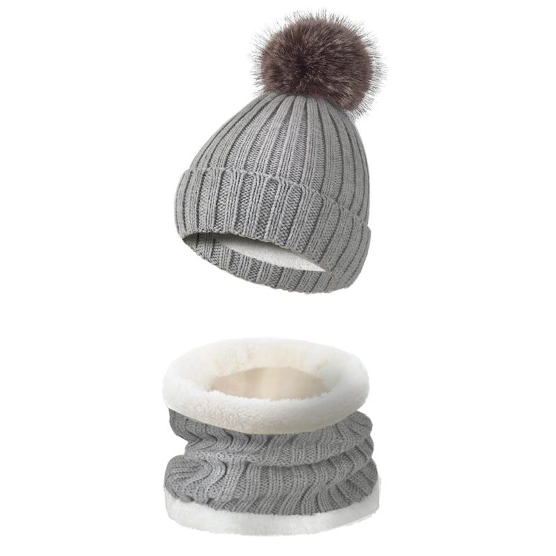 Winter Thickened Gloves Hat Scarf Three-piece Suit